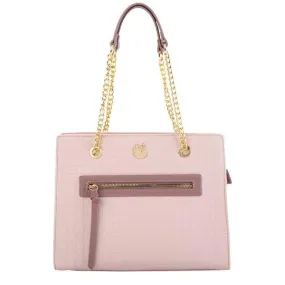 Satchel Bag with Top Zipper Mauve