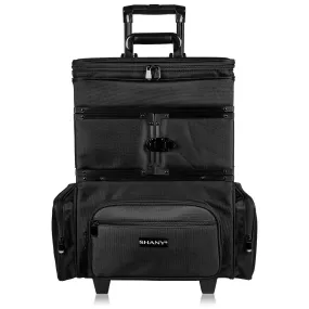 SHANY Large Travel Makeup Trolley Storage Case - BLACK