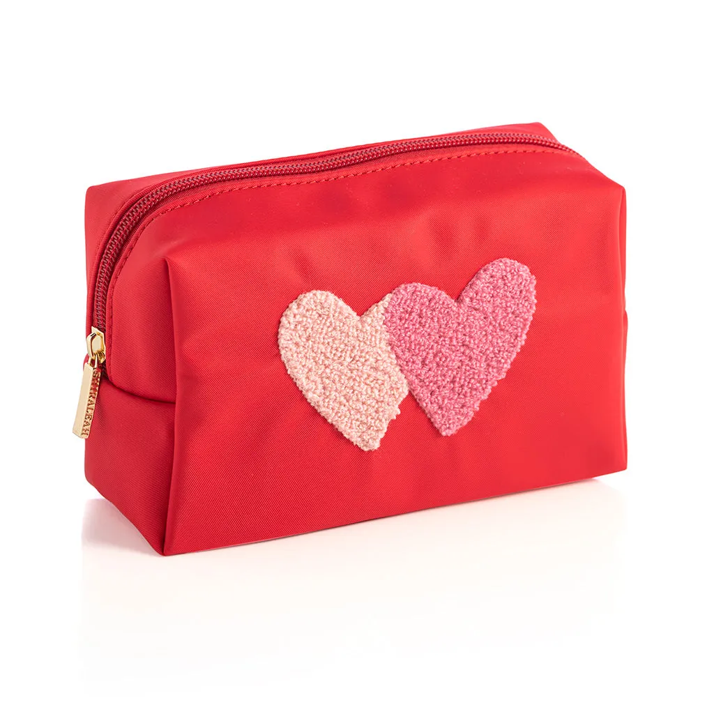 Shiraleah Cara Hearts Cosmetic Pouch, Red