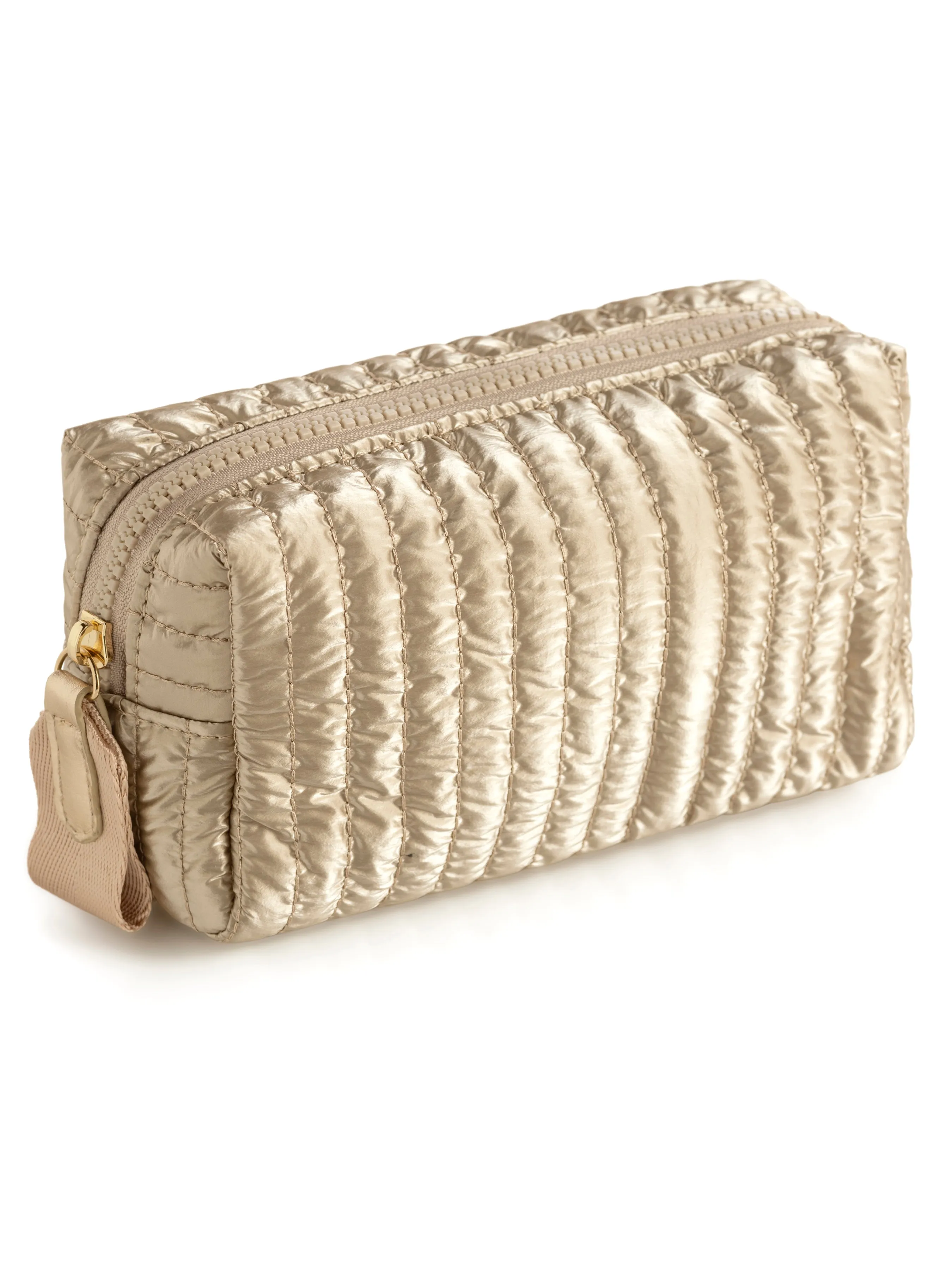 Shiraleah Logan Small Boxy Cosmetic Pouch, Gold