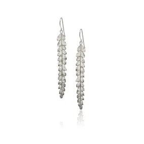 Silver Long Fern Earrings