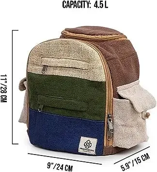 Small Hemp Backpack Bag Purse Women Men