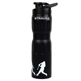 STRAUSS Stainless-Steel Water Bottle | Water Bottles for School, Office, Home & Gym | Leak Proof and BPA Free Gym Bottle | Easy to Carry | Water Bottle for Men & Women | 750 ML, (Black)