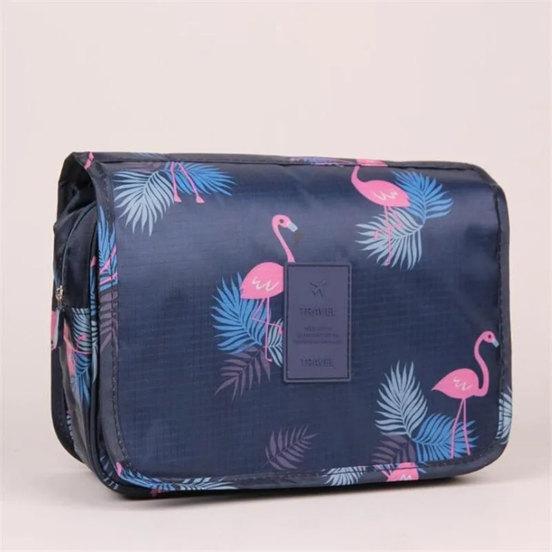 Stylish High Capacity Hanging Women's Nylon Toiletry Bag For Cosmetics