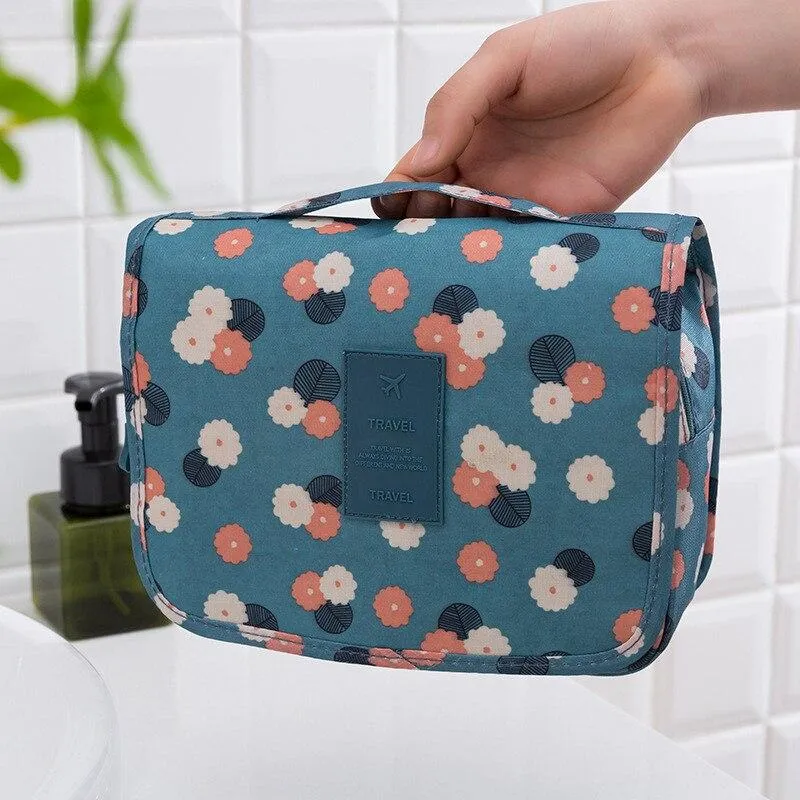 Stylish High Capacity Hanging Women's Nylon Toiletry Bag For Cosmetics