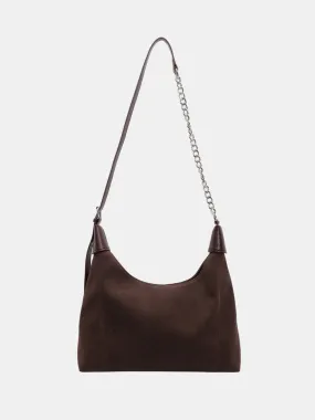 Suede Adjustable Strap Shoulder Bag