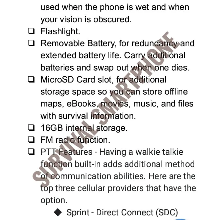 Survival Smartphone - Viable Operations of a Mobile Phone [PDF]