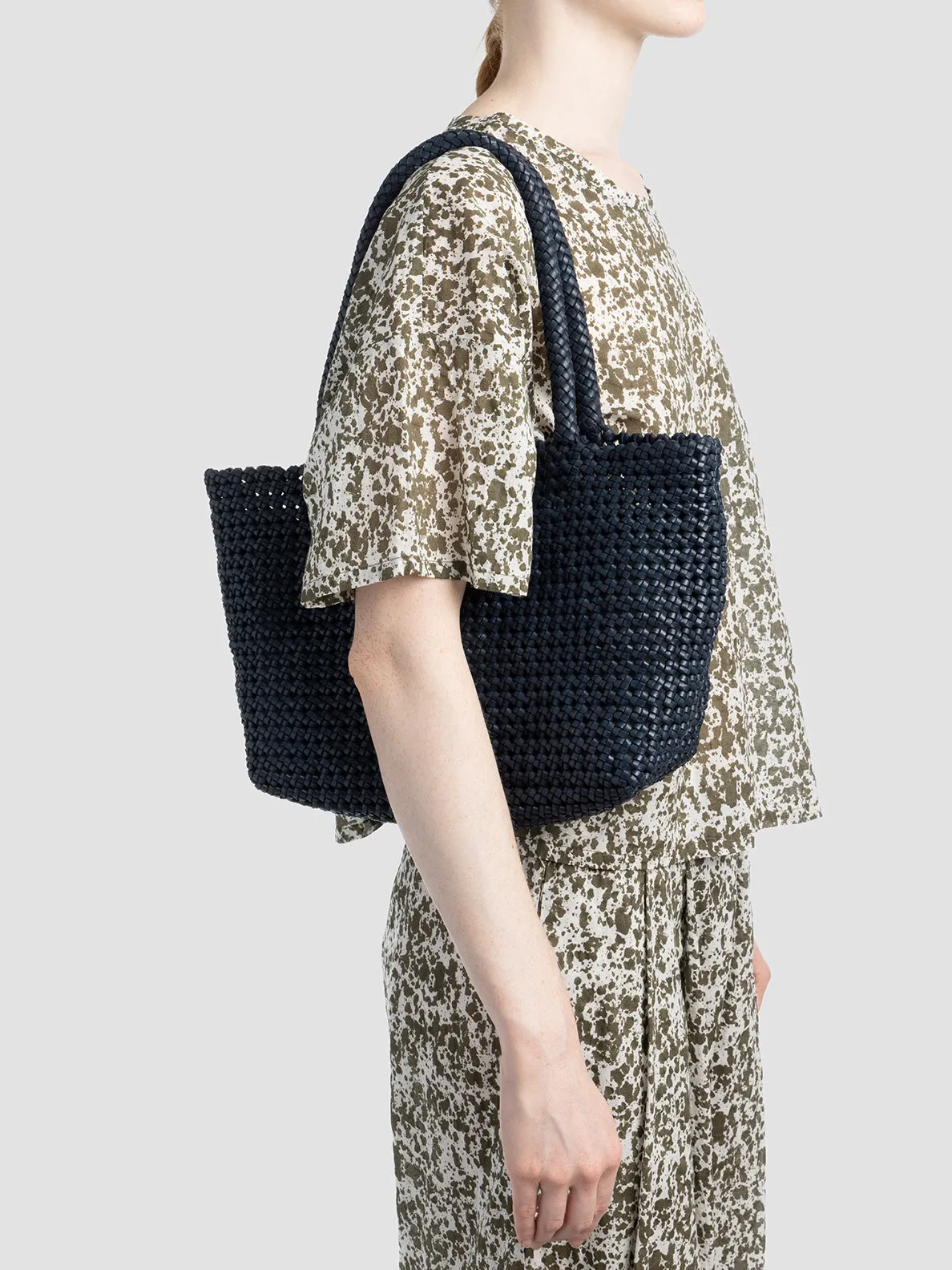 SUSAN 09 - Blue Woven Leather Shoulder Bag