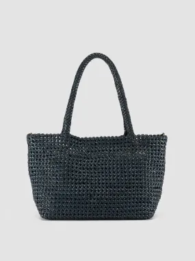 SUSAN 09 - Blue Woven Leather Shoulder Bag