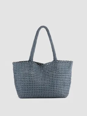 SUSAN 09 - Blue Woven Leather Shoulder Bag