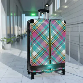 Tartan Plaids Suitcase Carry-on Suitcase Plaids Travel Luggage Hard Shell Suitcase in 3 Sizes | D20109