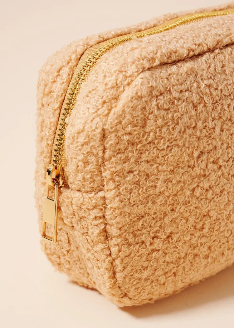 Teddy Cosmetic Pouch - Tan