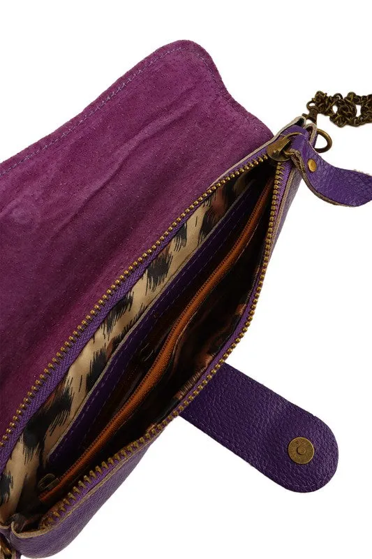 TEEK - Purple Genuine Leather Envelope Bag