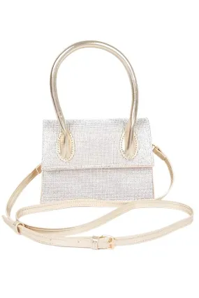 TEEK - Single Handle Rhinestone Metallic Crossbody Bag