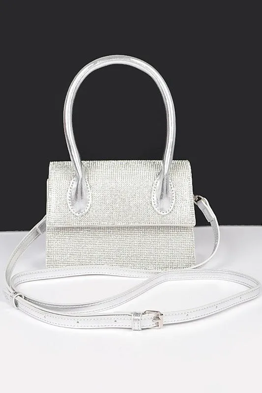 TEEK - Single Handle Rhinestone Metallic Crossbody Bag