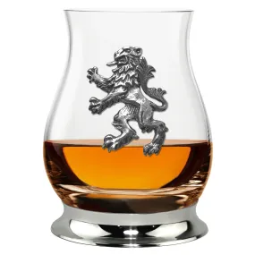 The Glencairn Whisky Mixer Glass with Pewter Base and Rampant Lion 350ml