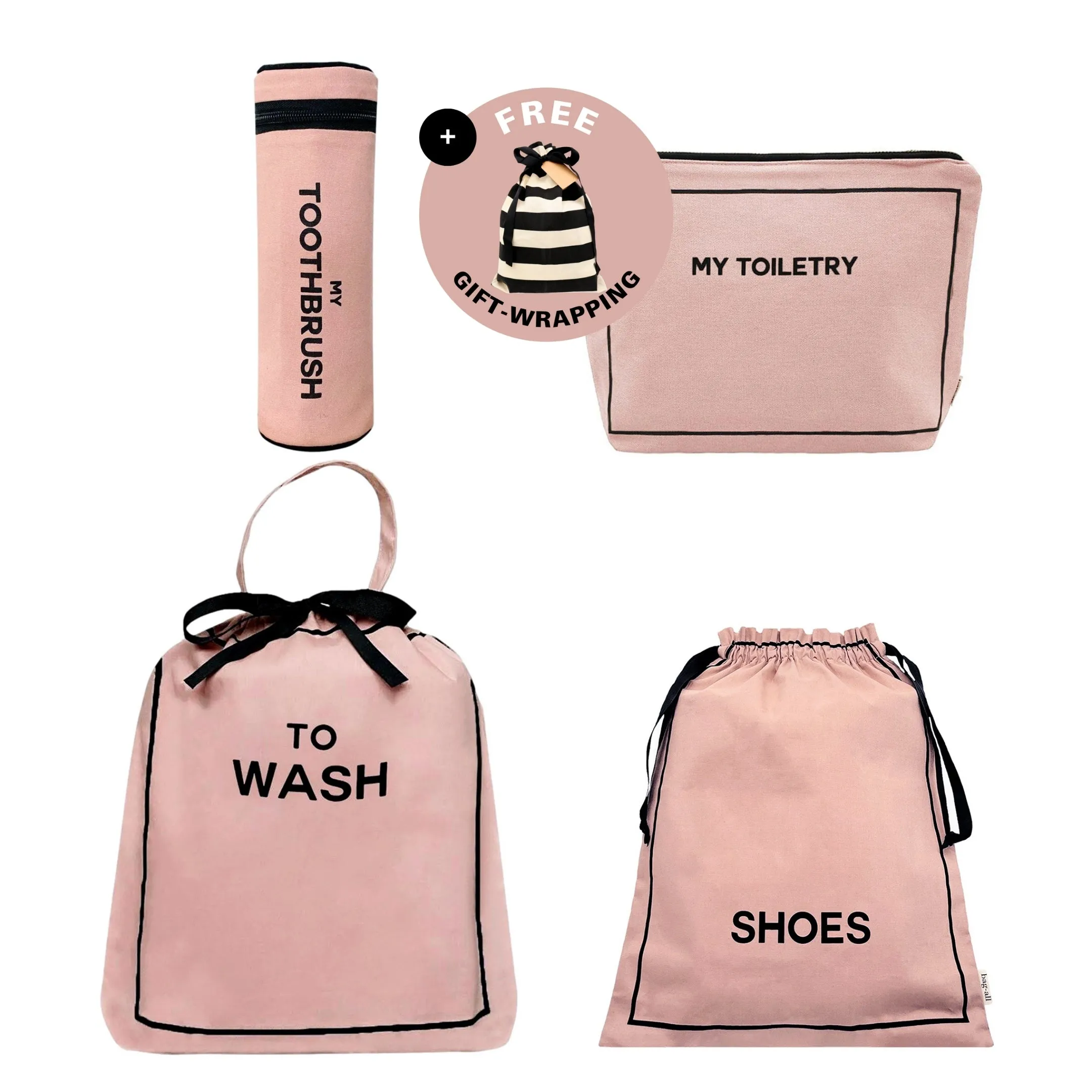 Toiletry Travel Gift Set Deal 4-Pack, Pink/Blush