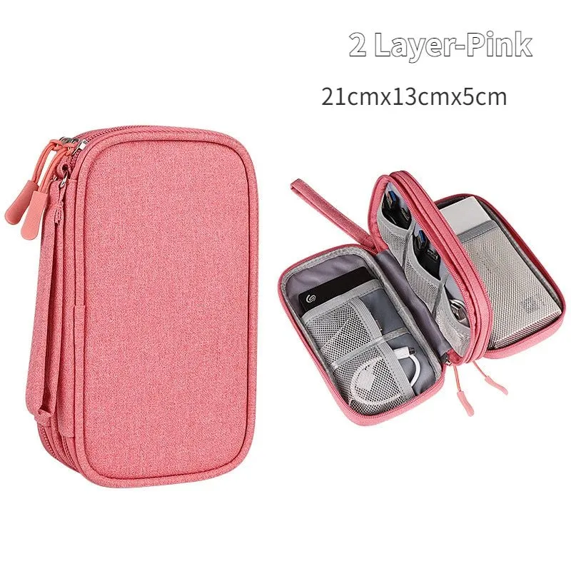 Travel Cable Bag Portable Digital Storage Pouch Charger Data Cable USB Bag Organizer Waterproof Electronic Accessory Storage Bag