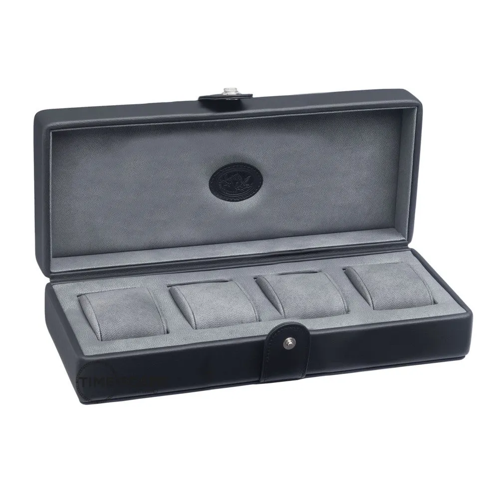 UNDERWOOD (LONDON) - 4-Unit Leather Watch Box  | UN234/BLK