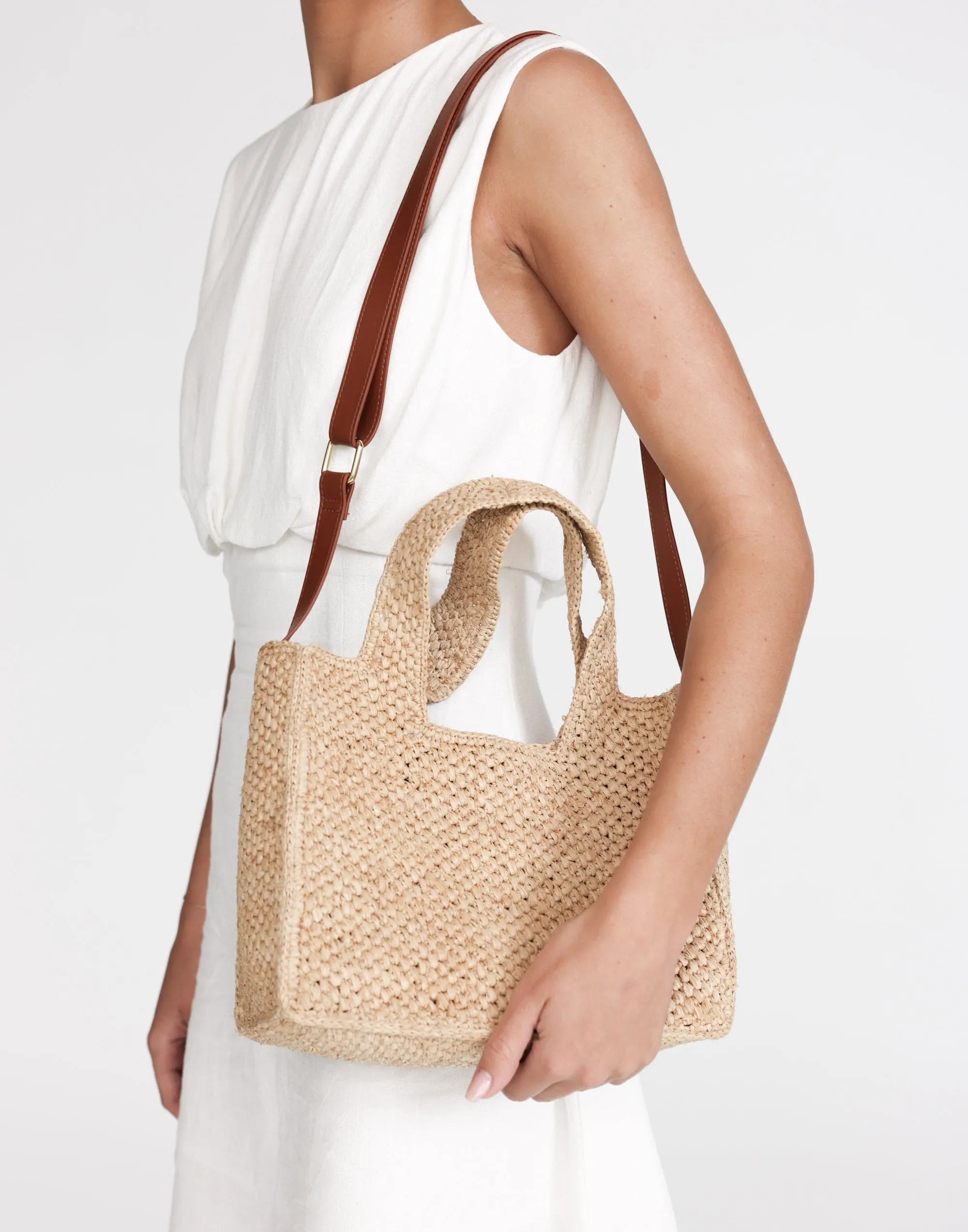 Vashti Handle Bag (Natural Raffia) - By Billini