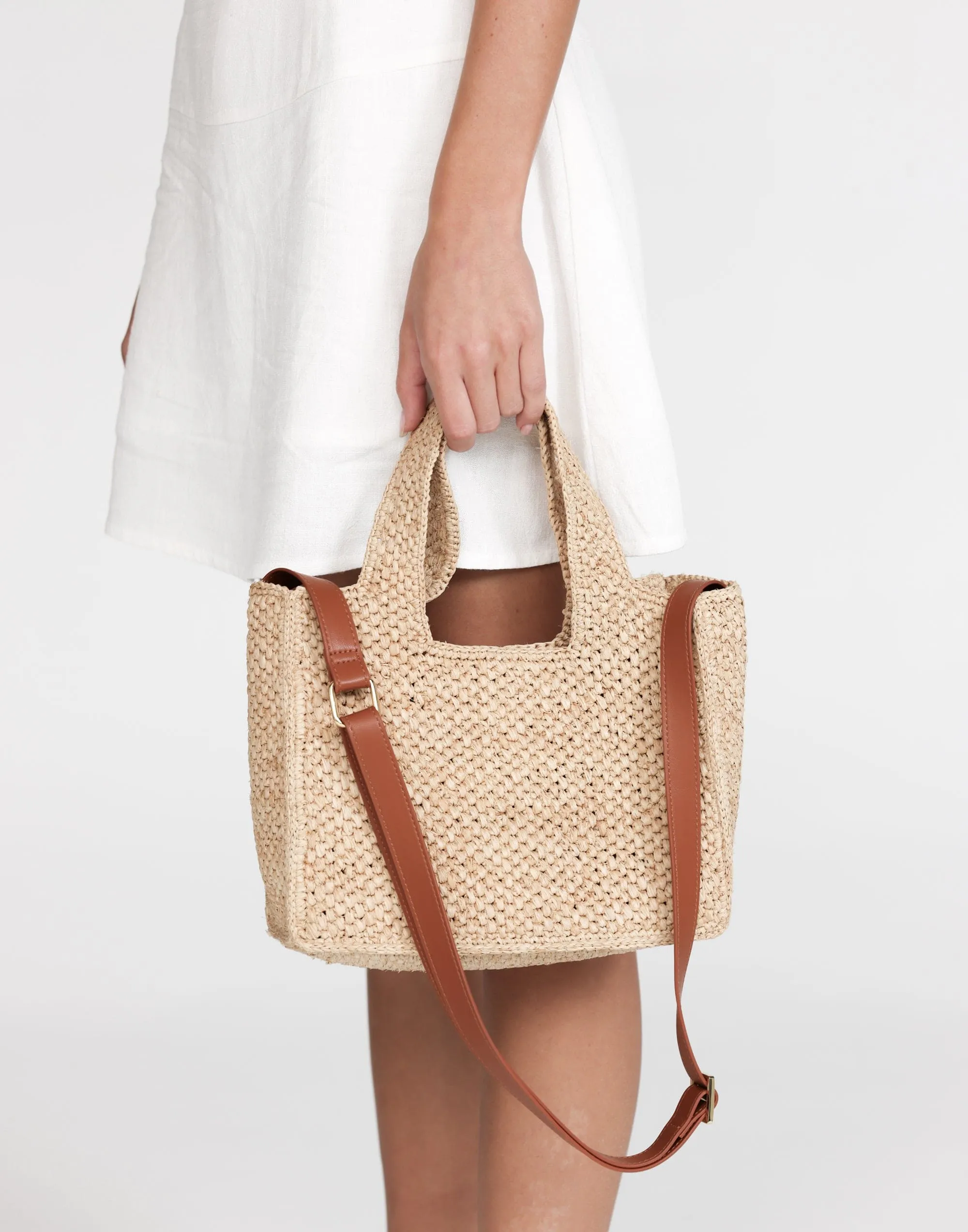 Vashti Handle Bag (Natural Raffia) - By Billini