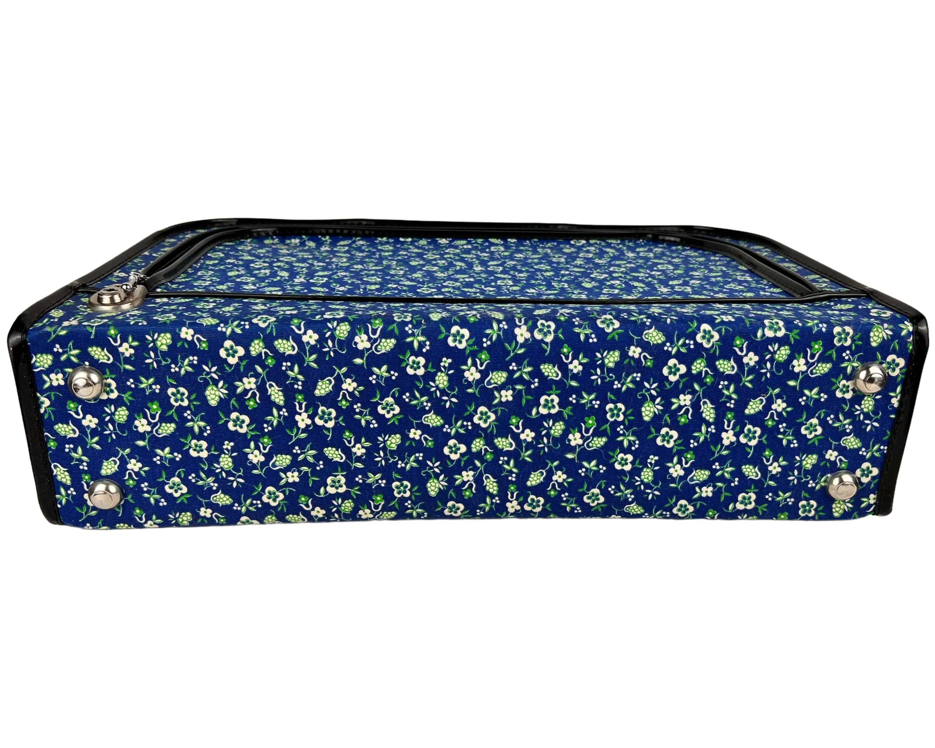 Vintage 1960s Suitcase Floral Printed Carry On Travel Bag Luggage