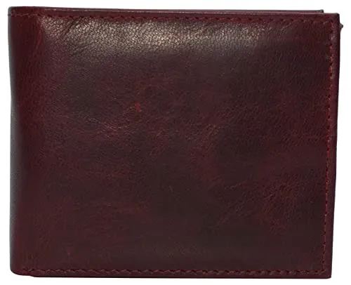 Wallets for Men Genuine Cowhide Leather RFID Blocking Bifold Wallet With 2 ID Windows