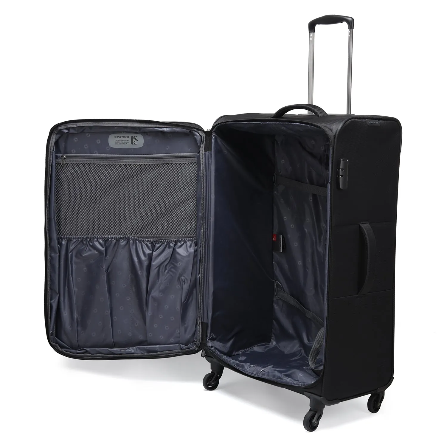 Wenger Eazy 54 68 80cm Softcase Expandable Luggage Trolley Set Of 3 - Black