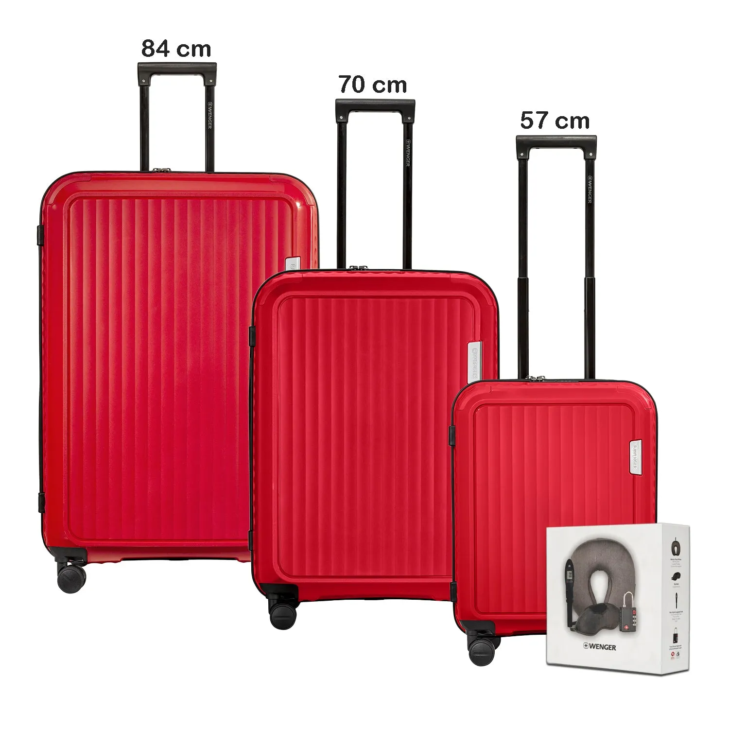 Wenger Optimo Set of 3 Trolley 54 68 81cm   Free Travel Acessories