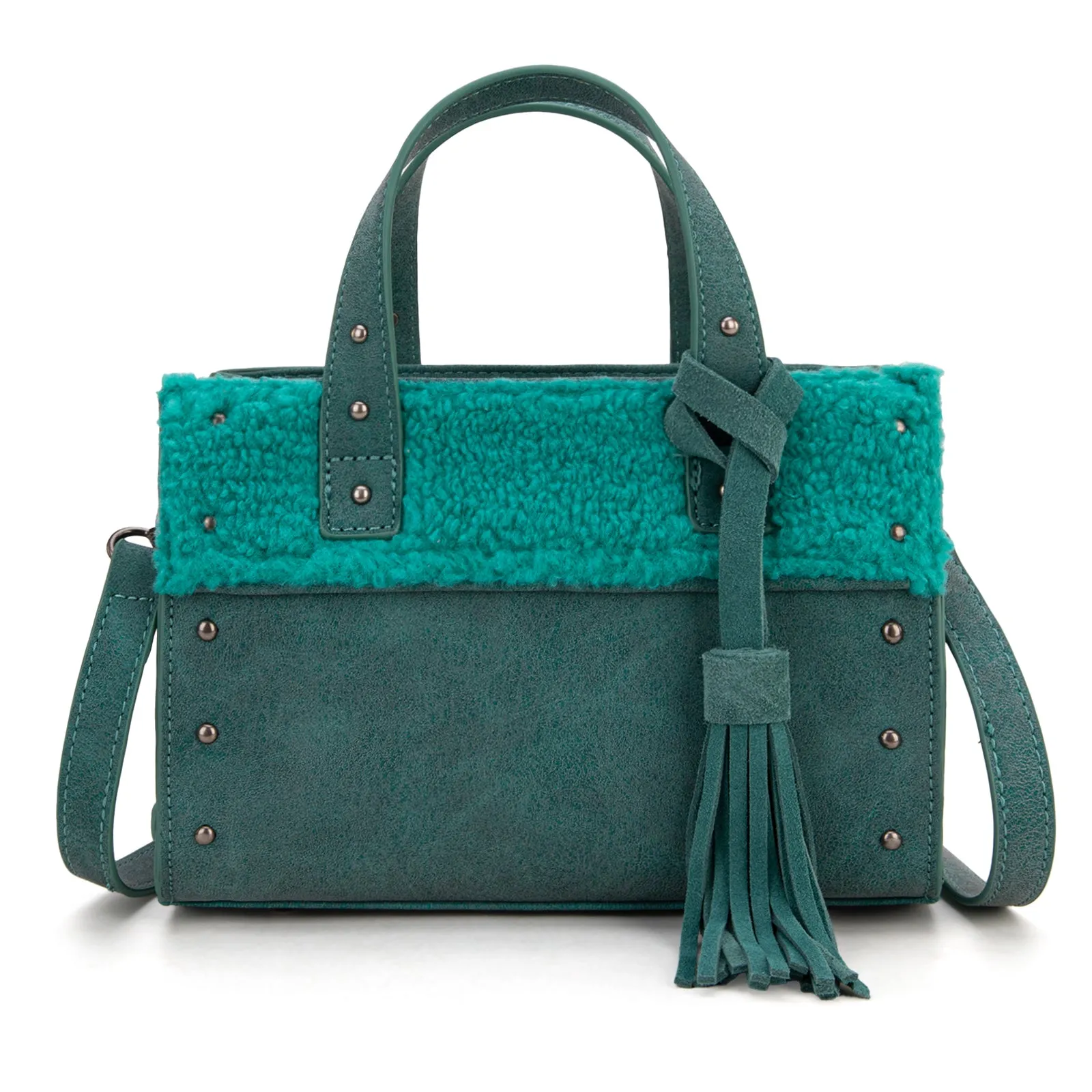 WG160-6011  Wrangler Sherpa Tote Crossbody - Turquoise