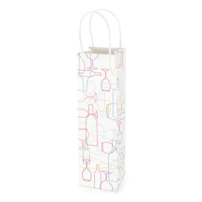 White Kraft Confetti Outline 750ml Bottle Bag By Cakewalk