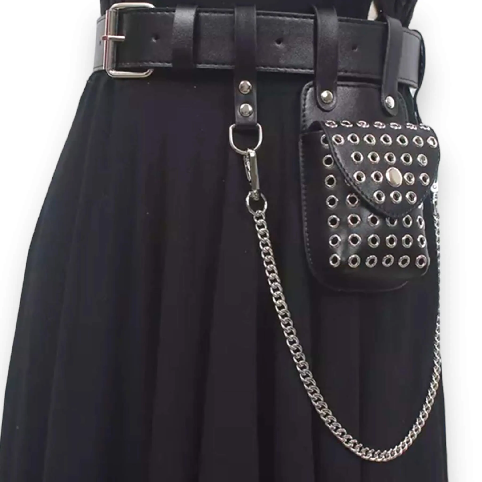 Wide Statement Belt with Micro Bag