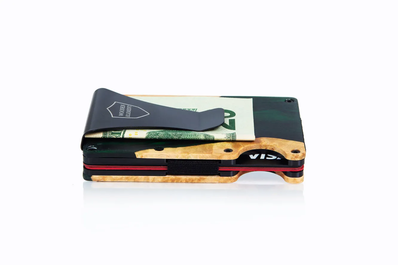 Wood and Resin Smart Wallet (Green)