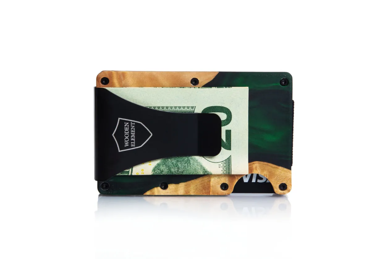 Wood and Resin Smart Wallet (Green)