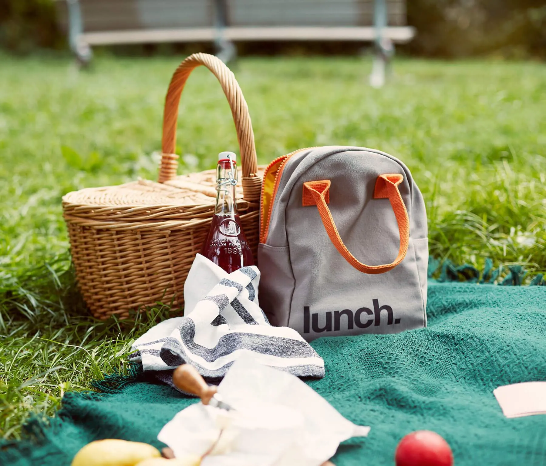 Zipper - 'Lunch' Grey / Pumpkin