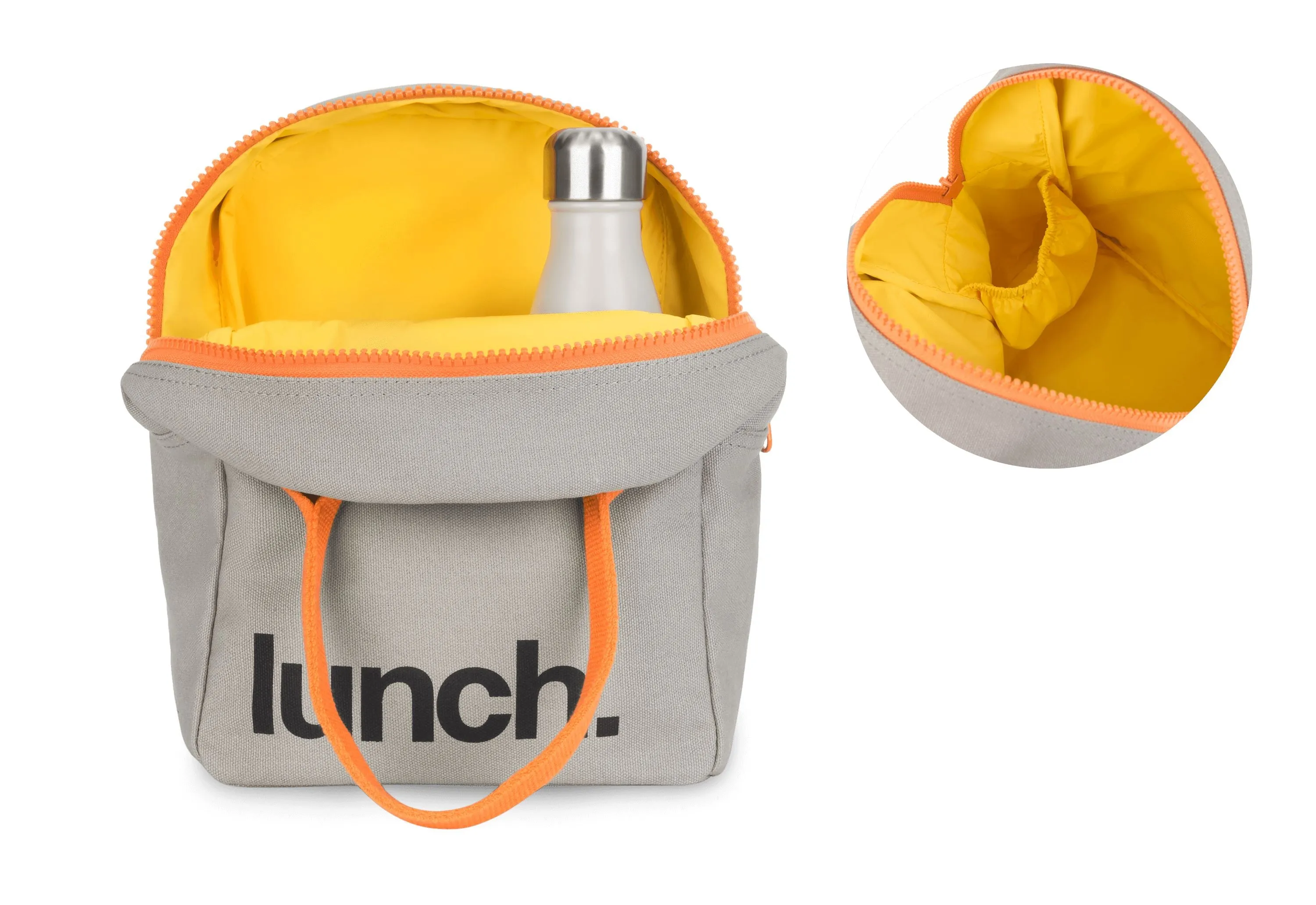 Zipper - 'Lunch' Grey / Pumpkin