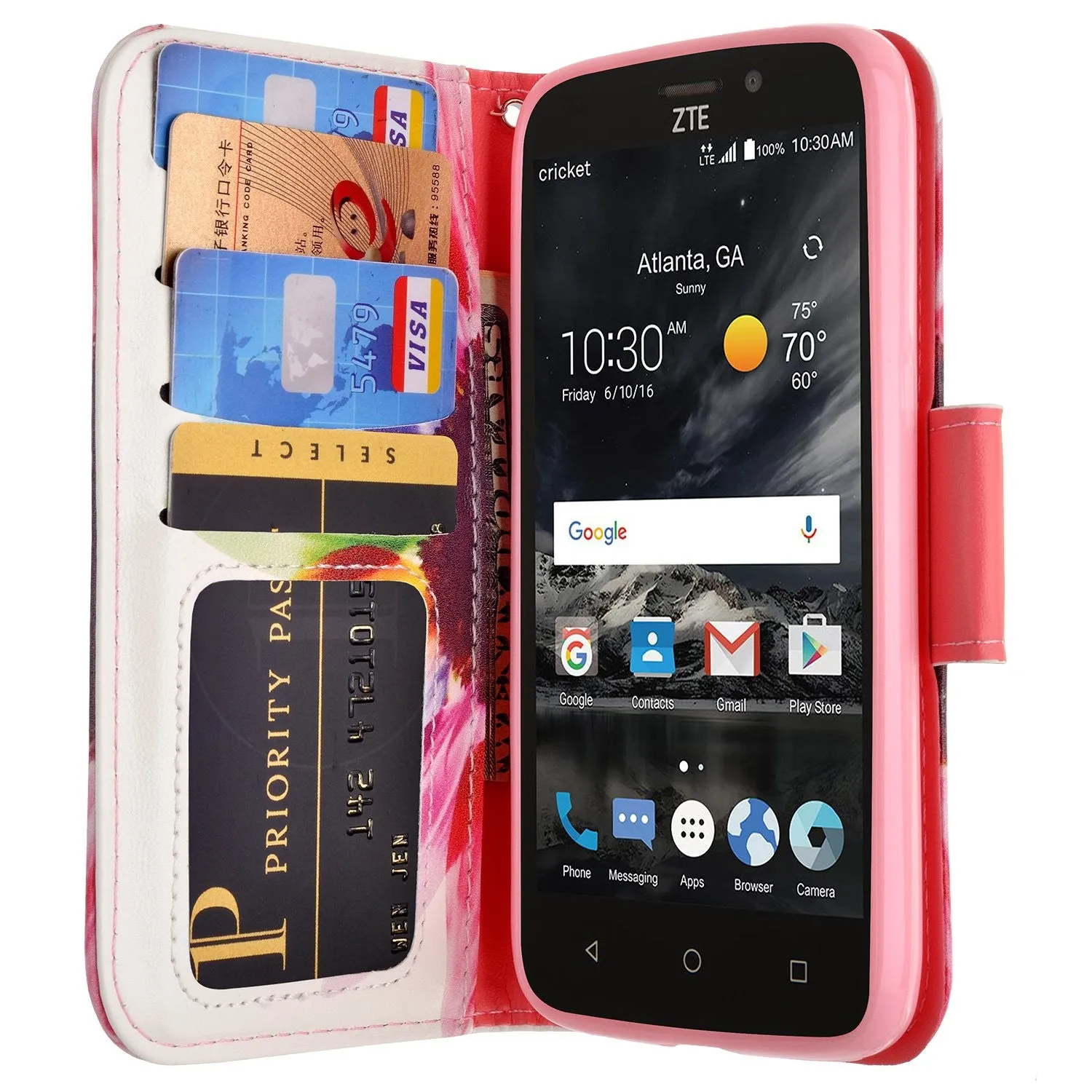 ZTE Prestige 2, Overture 3, Maven 3, Prelude Plus, ZTE 9136, Midnight Pro, Pu Leather Magnetic Flip Fold[Kickstand] Wrist Strap Wallet Case with Card Slots - Vivid Sunflower